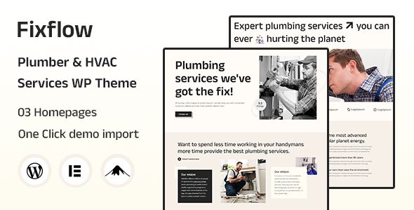 Fixflow – Plumber Handyman WordPress Theme