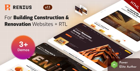 Renius – Building Construction Renovation Company HTML Template