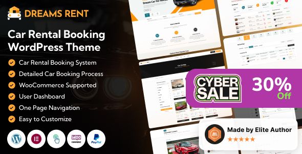Dreams Rent – Car Rental Booking Management WordPress Theme