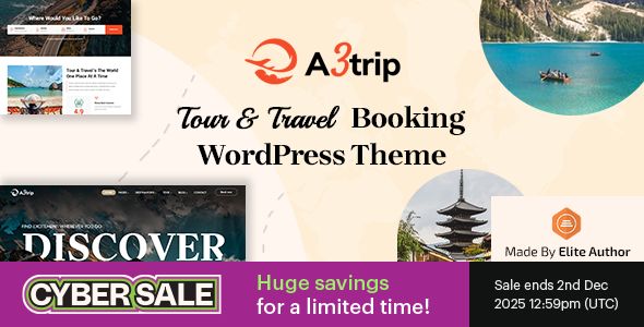 A3trip – Tours Travels WordPress Theme