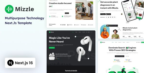 Mizzle – NextJs Technology and Corporate Template