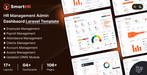 SmartHR – Laravel 11 HRMS/ Payroll/ CRM Project Management Admin Dashboard Template