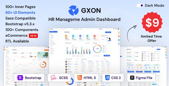 GXON - HR Management Admin Dashboard Bootstrap HTML Template + RTL