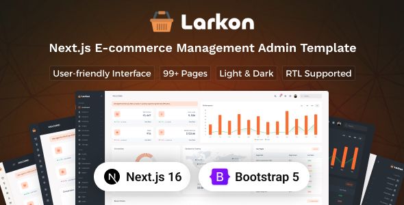 Larkon – Next.js Ecommerce Management Admin Dashboard Template