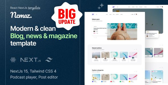 Ncmaz – Blog/ News Magazine NextJs Template