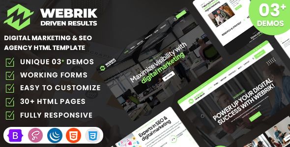 Webrik – Digital Marketing SEO Agency HTML Template