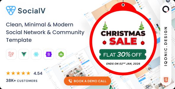 SocialV 5.0 - Social Network & Community Admin Template (Vue 3, React JS, HTML, Bootstrap 5)