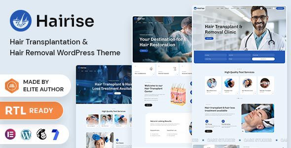 Hairise – Hair Transplantation and Hair Removal WordPress Theme