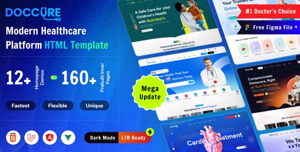 Doccure – Clinics and Doctors Online Appointment Booking HTML Template (Practo Clone)