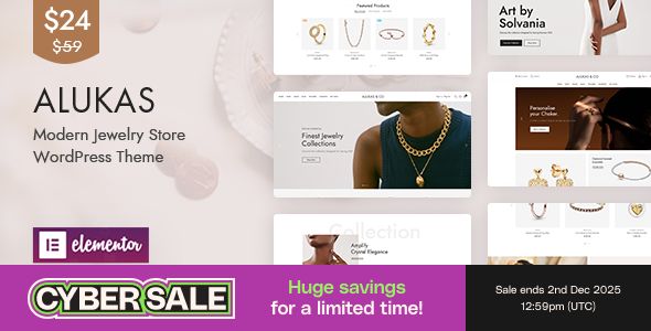 Alukas - Modern Jewelry Store WordPress Theme
