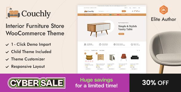 Couchly - Interior Furniture Store WordPress WooCommerce Theme