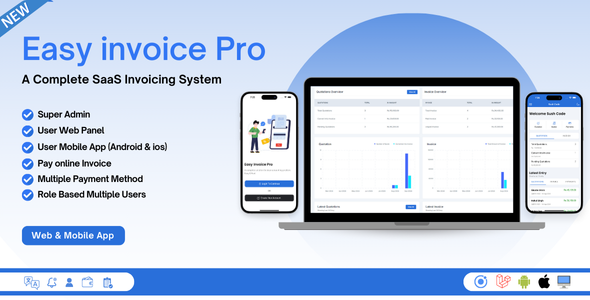 Easy Invoice Pro - SaaS Invoice & Billing System – Web & Mobile App (Laravel + Ionic)