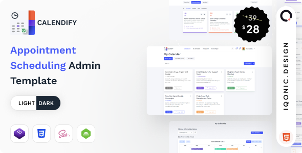 Calendify - Appointment & Calendar Schedule Admin Template