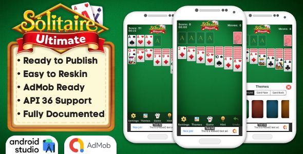 Solitaire Ultimate - Solitaire Game Android Studio Project with AdMob Ads + Ready to Publish 2 Solitaire Ultimate - Solitaire Game Android Studio Project with AdMob Ads + Ready to Publish