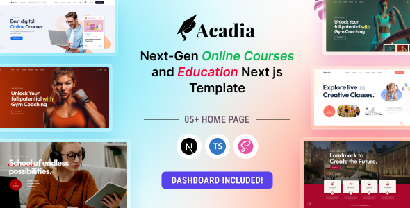 Acadia - University & Online Course React Next js Template