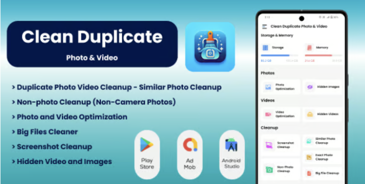 Clean Duplicate Photo & Video – Big File Cleaner – Photo & Video Optimization – Video Compressor