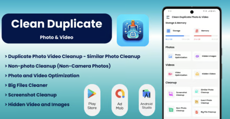 Clean Duplicate Photo & Video – Big File Cleaner – Photo & Video Optimization – Video Compressor