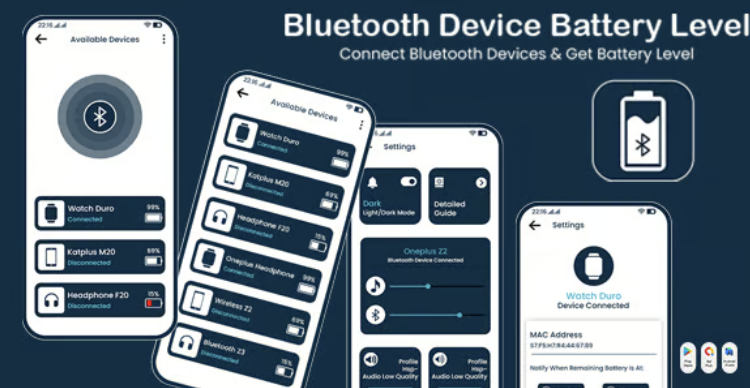 Bluetooth Device Battery Level – HeadSet – Bluetooth Devices and Pair – Bluetooth Notification