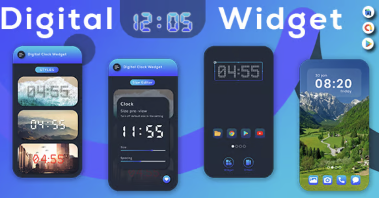 Digital Clock Widget - Seven Time - Resizable Clock - DIGI Clock Widget - Widget Clock Android App