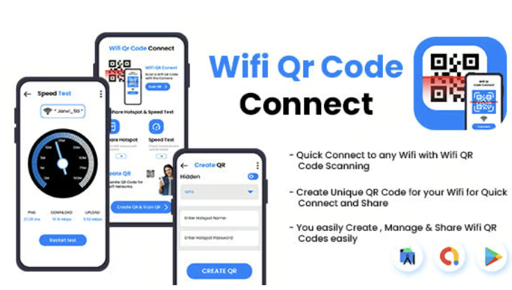 Wifi Qr Code Connect – Password Scanner – QR WiFi – Barcode Reader – Hotspot – connect Wi-Fi