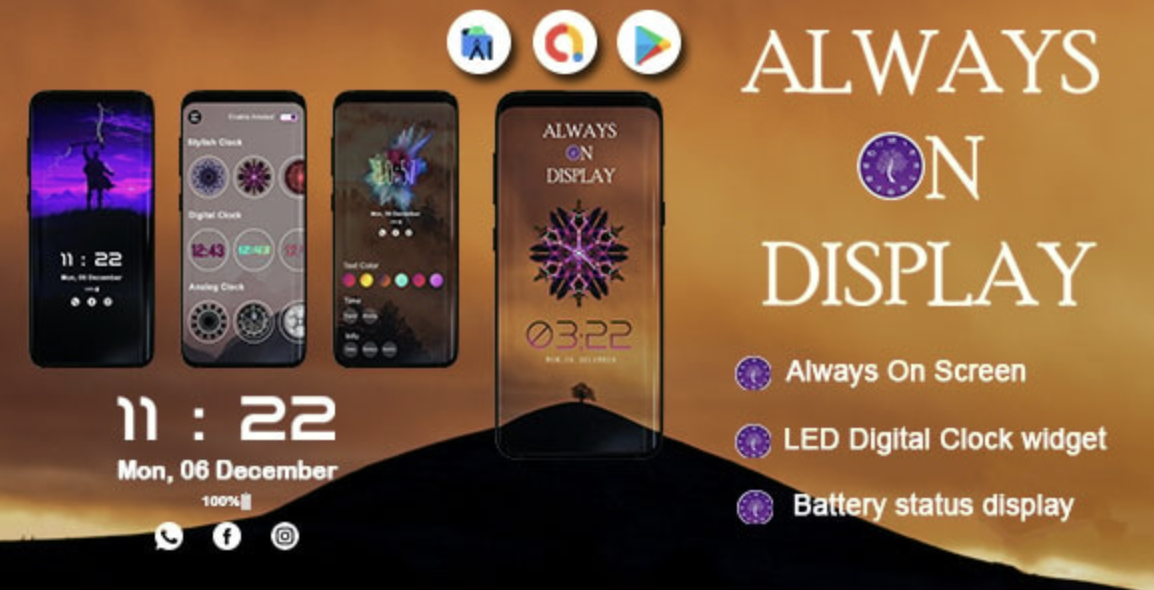 Always on Display - AOA - Always On AMOLED - Always on display clock widget - Super AMOLED on Screen