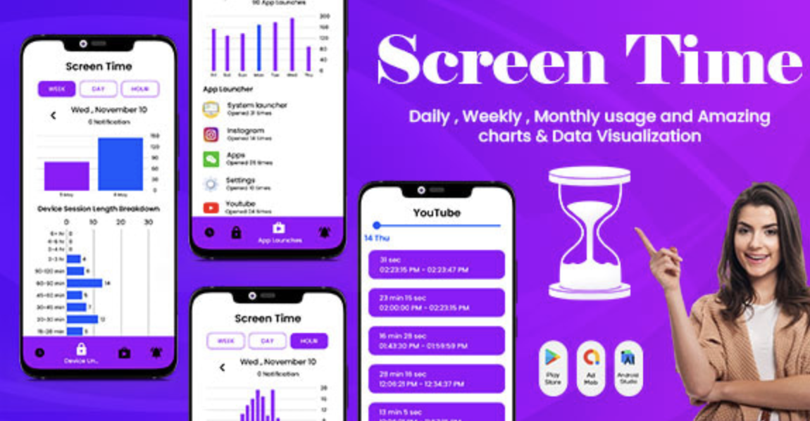 Screen time - Time Tracker - Restrain yoursel - App Usage - App Usage Summary -Time Management 2 Screen time - Time Tracker - Restrain yoursel - App Usage - App Usage Summary -Time Management