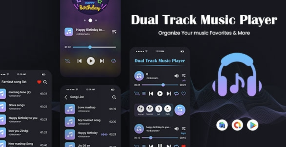 Dual Track Music Player - Dual Audio Player - Duo Music Player - Two Multi Songs Songs Play Together 2 Dual Track Music Player - Dual Audio Player - Duo Music Player - Two Multi Songs Songs Play Together