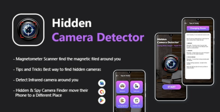 Hidden Camera Detector - SpyCam Detector - Anti Spy Detector - Scanner CB - Spyware