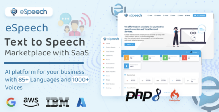 eSpeech - AI Text to Speech Marketplace with SaaS