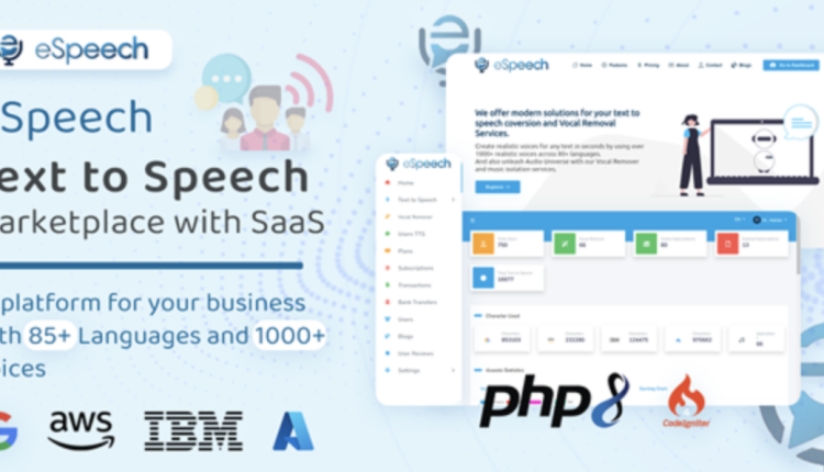 eSpeech - AI Text to Speech Marketplace with SaaS