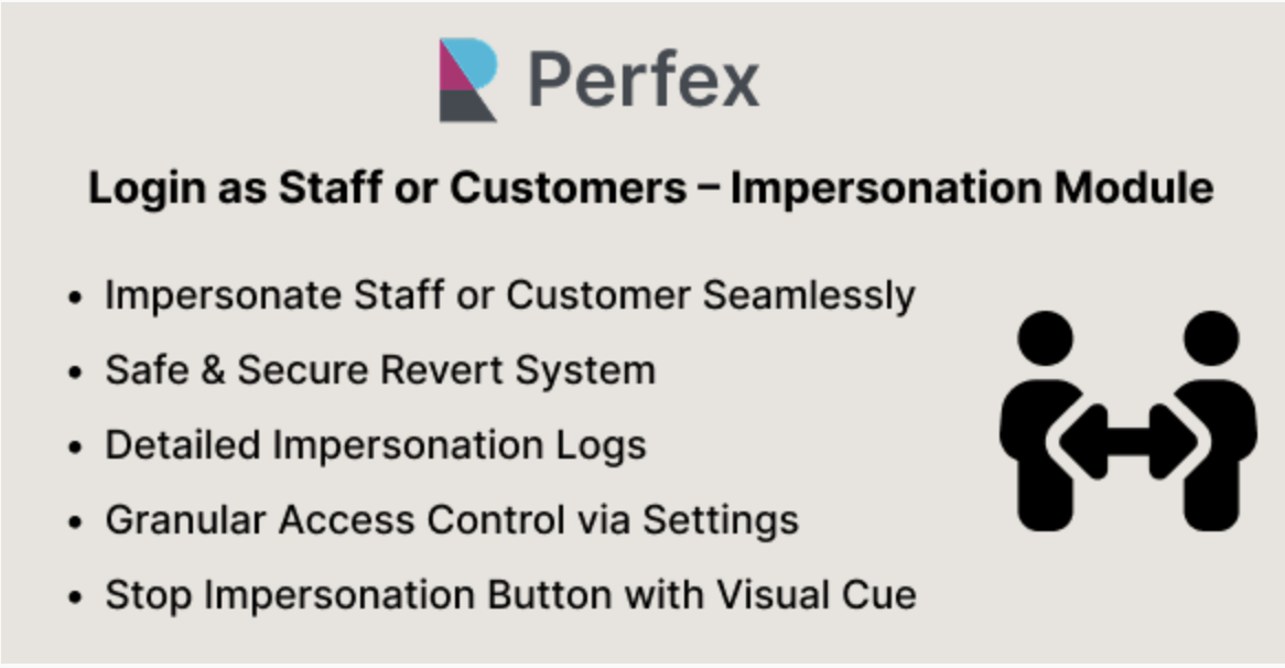 Login as Staff or Customers – Impersonation Module for Perfex CRM 2 Login as Staff or Customers – Impersonation Module for Perfex CRM