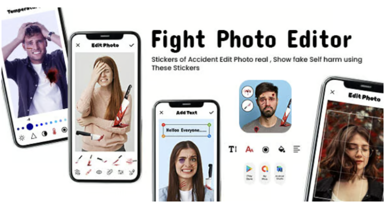 Fight Photo Editor- Battle App - Photo Editor - Fight Injury Face Photo Editor - Fight Prank