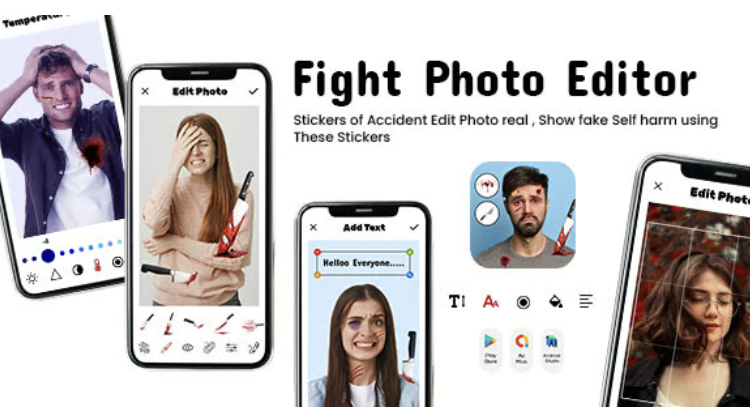 Fight Photo Editor- Battle App - Photo Editor - Fight Injury Face Photo Editor - Fight Prank