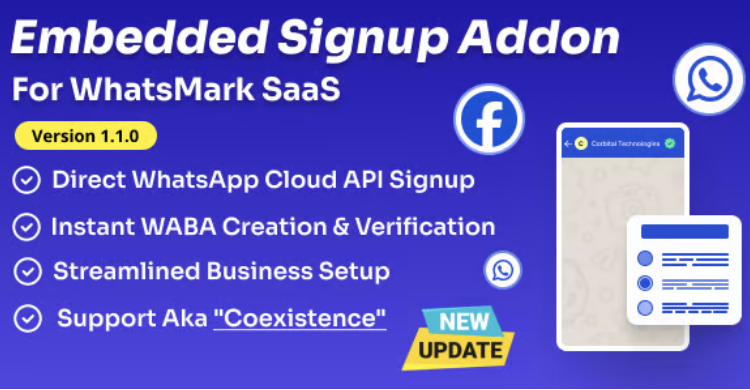 WhatsApp Embedded Signup Addon for WhatsMarkSaaS