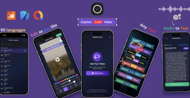 Caption Craft - AI Video Subtitle Generator for iOS