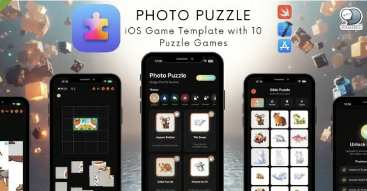 Photo Puzzle - iOS Game Template with 10 Puzzle Games | SwiftUI | IAP | Freemium Ready