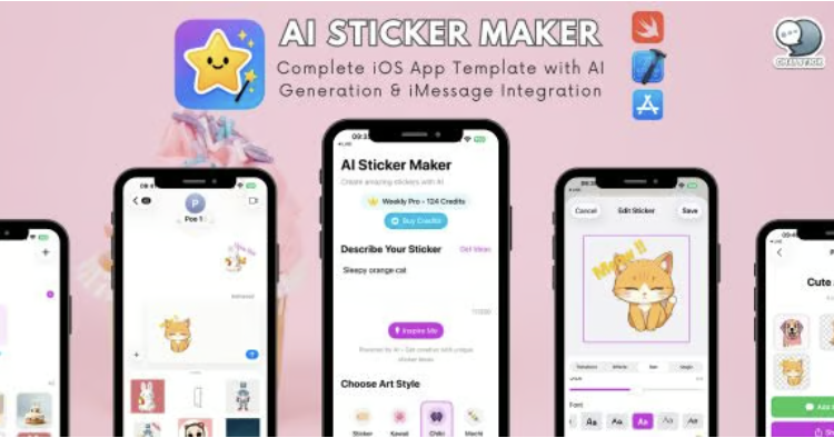 AI Sticker Maker - Complete iOS App Template with AI Generation & iMessage Integration