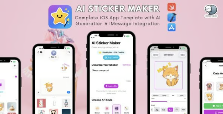 AI Sticker Maker - Complete iOS App Template with AI Generation & iMessage Integration 2 AI Sticker Maker - Complete iOS App Template with AI Generation & iMessage Integration