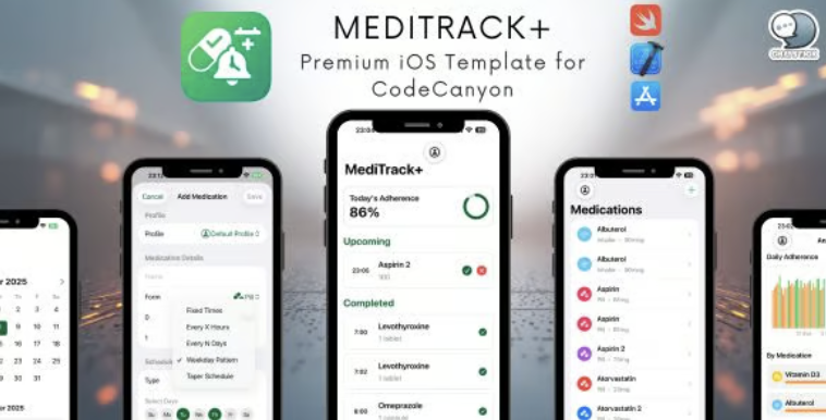 MediTrack+ - The Most Complete Medication Tracking iOS App Template