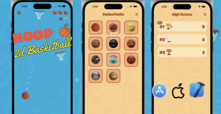 Hoop: 2D Basketball Game : SWIFTUI IOS GAME PLAY