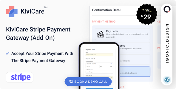 KiviCare WordPress Plugin Stripe Payment Gateway Add-on
