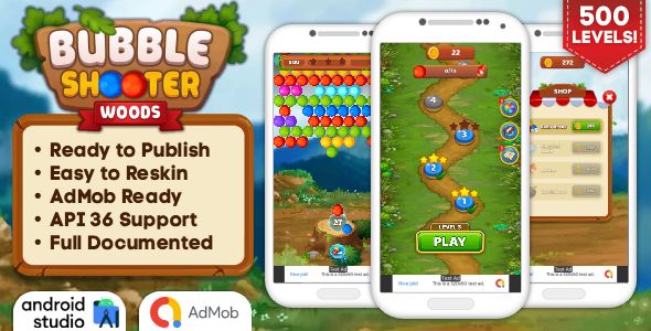 Bubble Shooter Woods - Bubble Shooter Game Android Studio Project with AdMob Ads + Ready to Publish 2 Bubble Shooter Woods - Bubble Shooter Game Android Studio Project with AdMob Ads + Ready to Publish