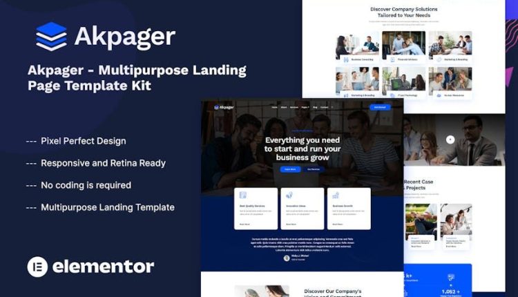 Akpager – Multipurpose Landing Page Template Kit