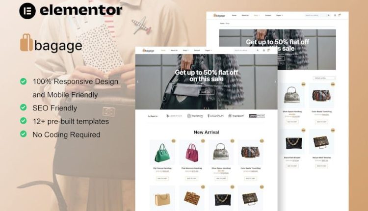Bagage – Woocommerce Bag Store Elementor Pro Template Kit