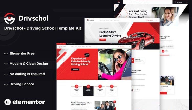 Drivschol – Driving School Elementor Template Kit