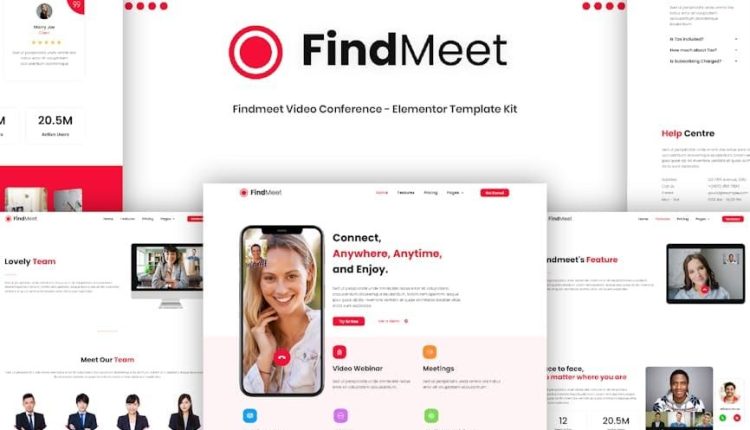 Findmeet – Video Conference Elementor Template Kit