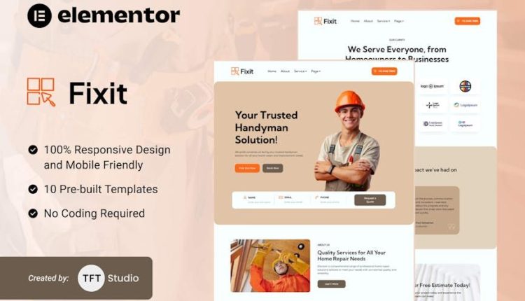 Fixit – Handyman Services Elementor Template Kit