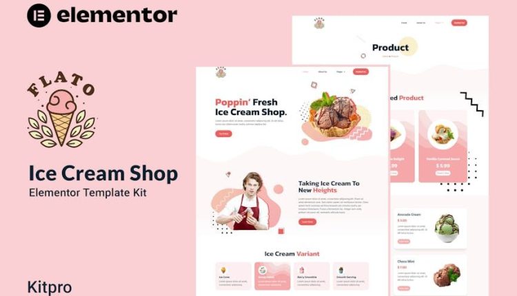 Flato – Ice Cream Shop Elementor Template Kit