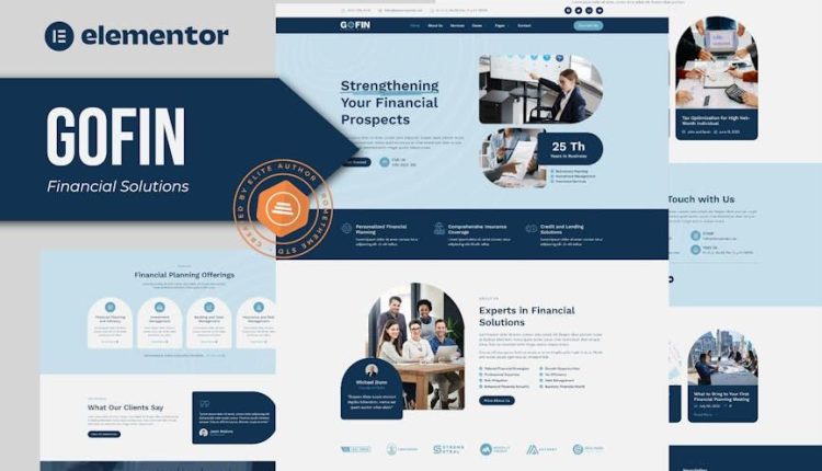 Gofin – Financial Solutions Elementor Template Kit