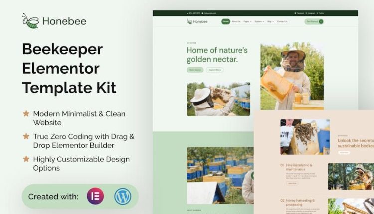 Honebee – Beekeeper Elementor Template Kit